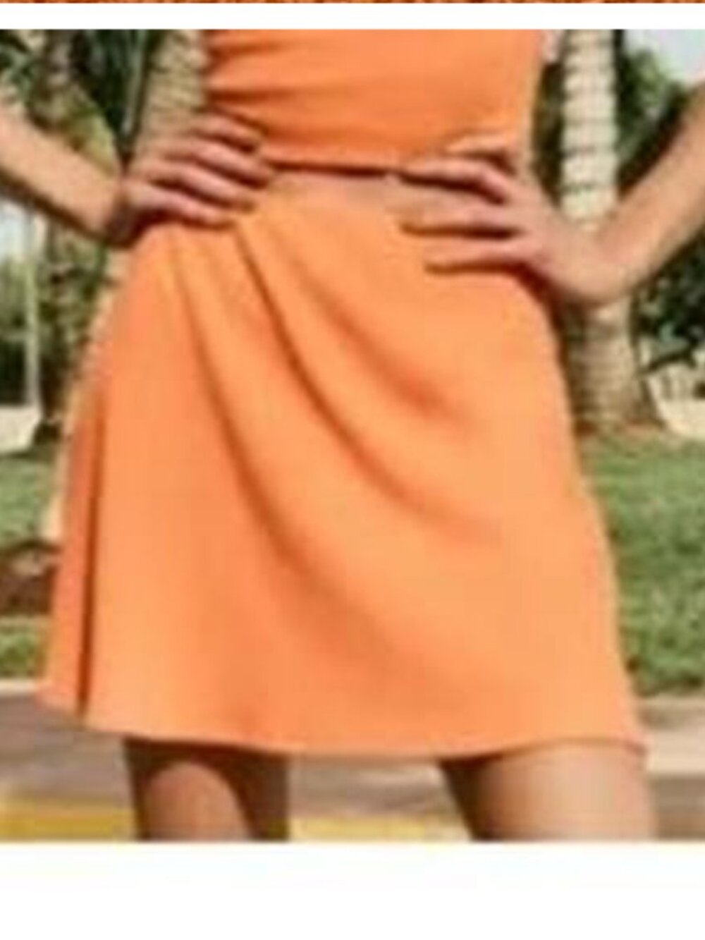 Reformation Women's Andres Ribbed Orange Skirt sz S